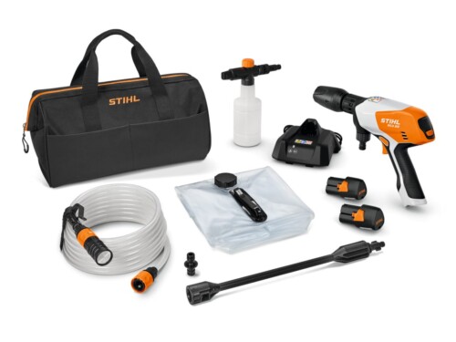 STIHL RCA 20 i ett set med 2 stycken STIHL AS 2-litiumjonbatterier och en STIHL AL 1-standardladdare
