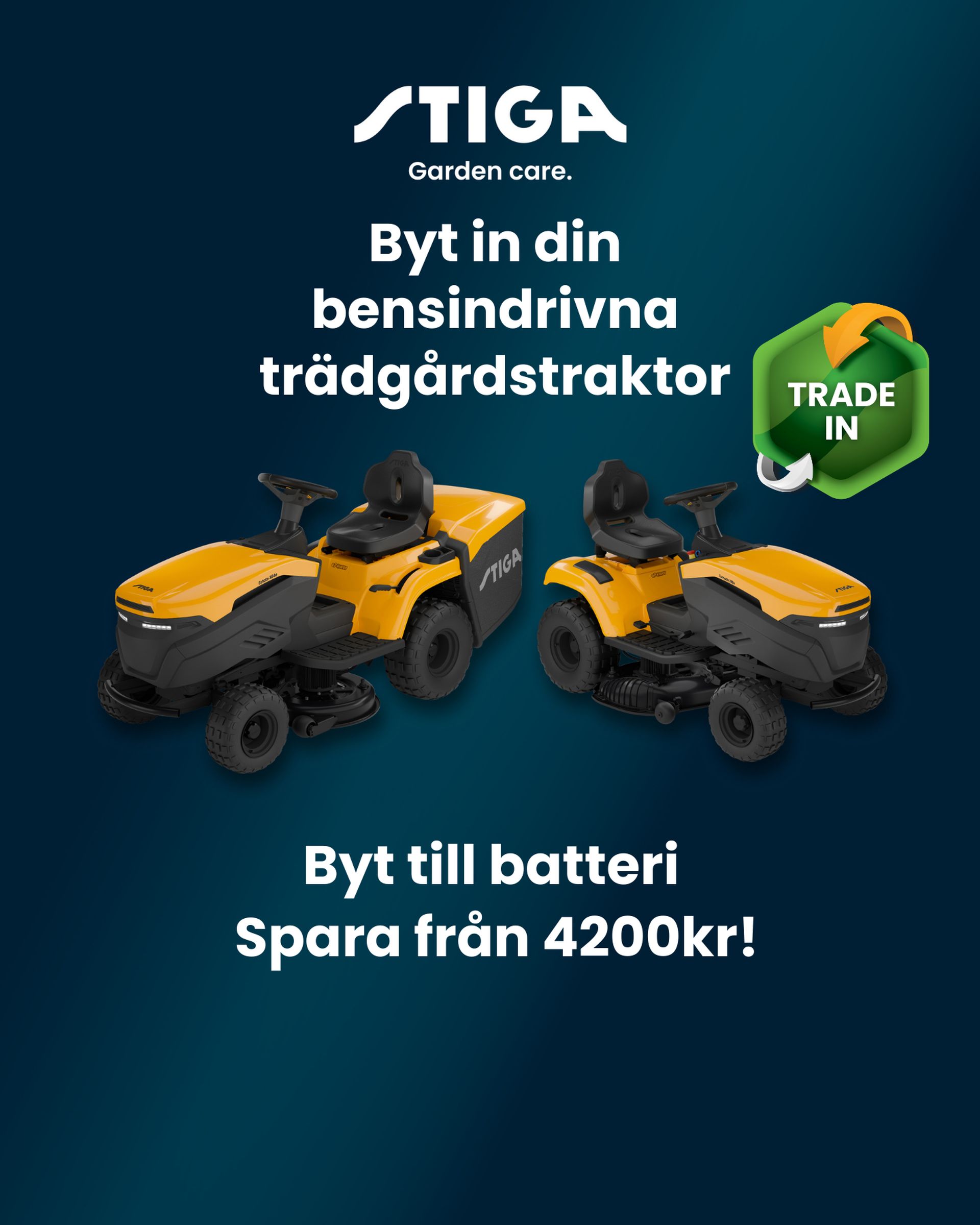 Stiga Trade in kampanj trädgårdstraktor